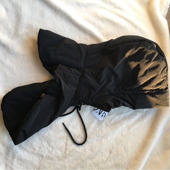 NWT Zara QUILTED PUFFER HOODIE NECK WARMER - Picture 9 of 11